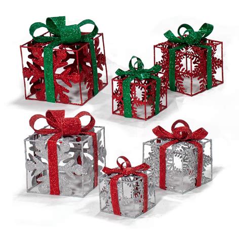 Woven Gift Box With Metal Bow Set of 3 